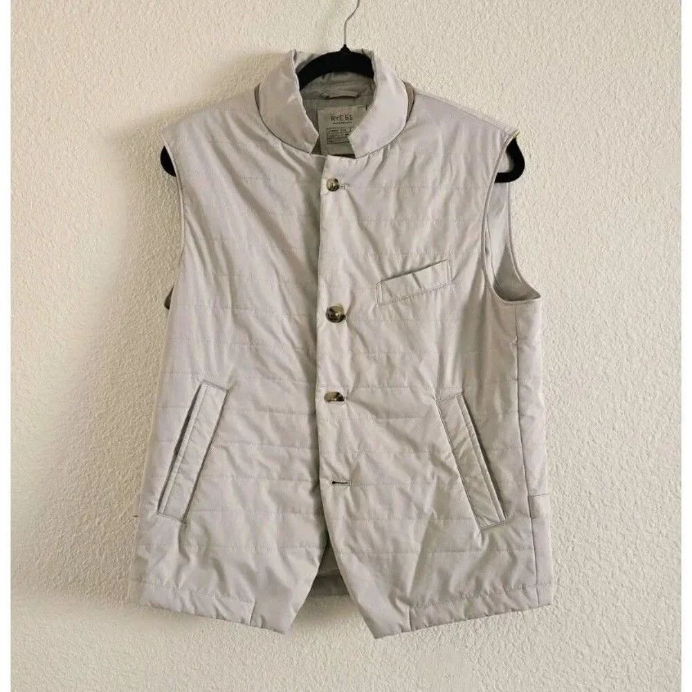 Rye 51 Vest Mens 40 The Beckett Tan Beige Pockets Buttons Outdoor Classic
